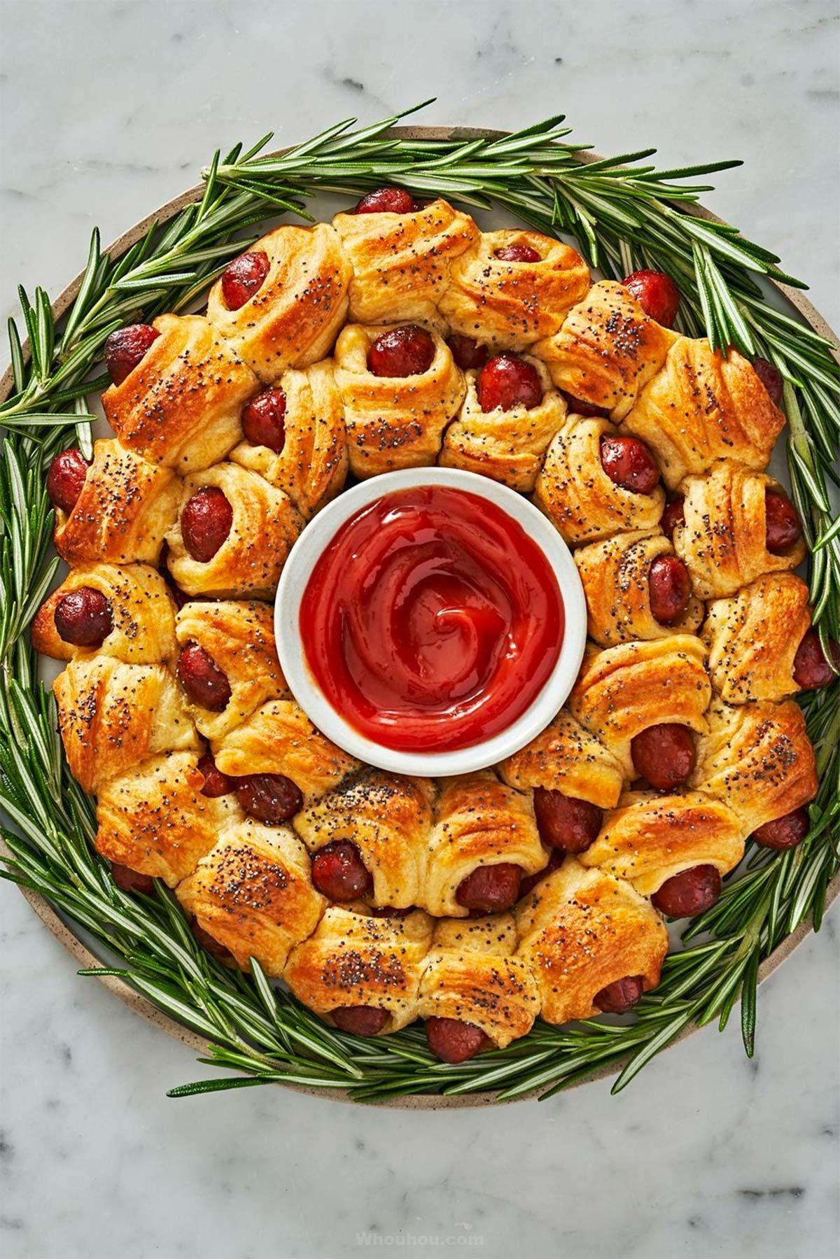 couronne de pâte feuilletée aux saucisses