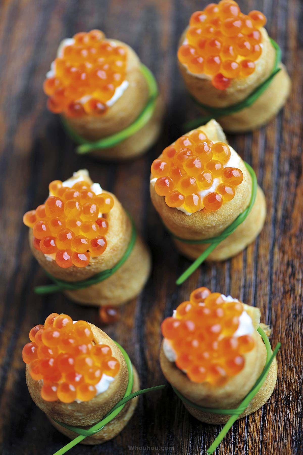 blinis aux œufs de saumon