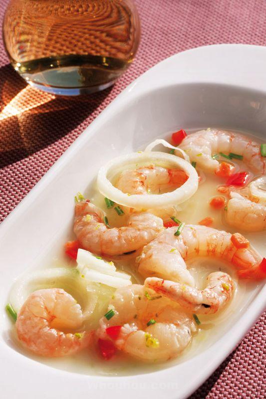 ceviche de crevettes et crevettes