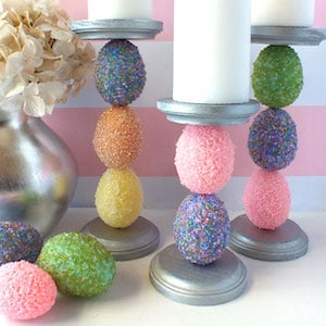 Décorations de bougeoirs en forme d'œuf de Pâques DIY