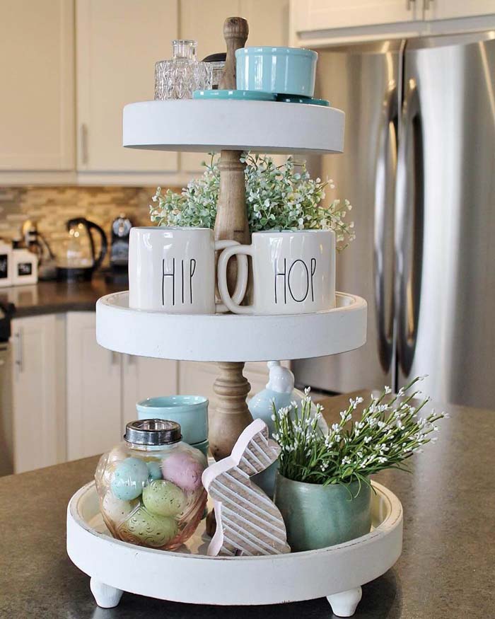 Tasses sur le thème de Pâques avec le souffle de bébé #farmhouse #springdecor #decorhomeideas